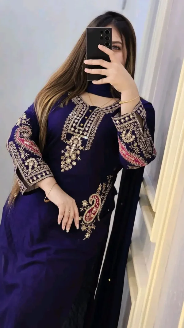 শিপন জর্জেট থ্রি-পিস - Image 3