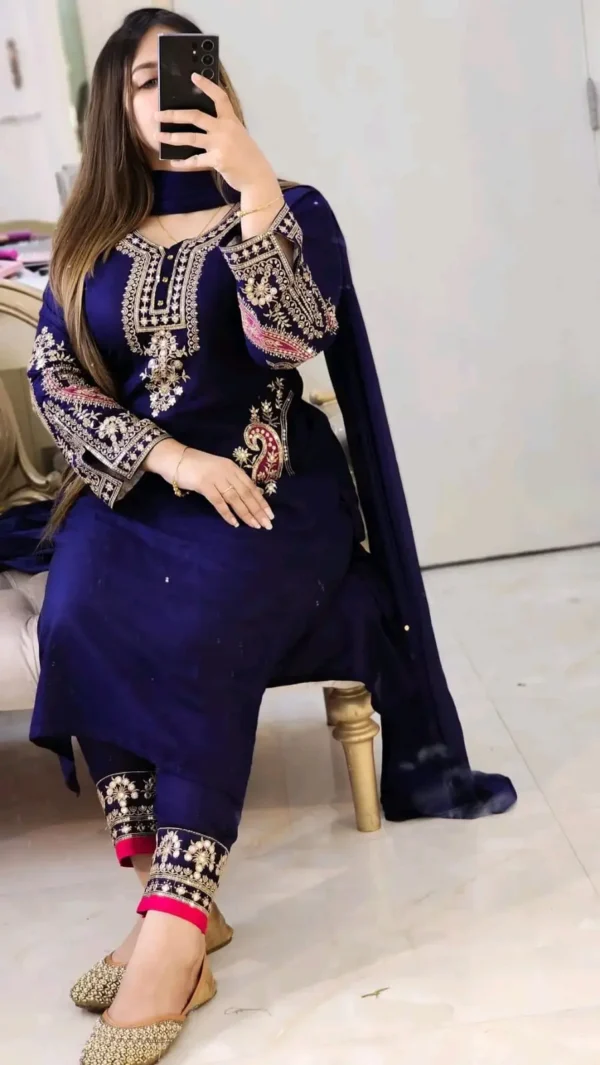 শিপন জর্জেট থ্রি-পিস - Image 4