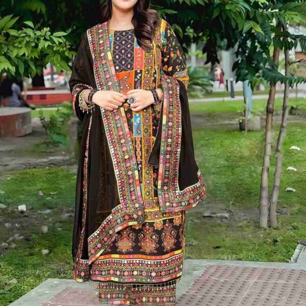 Georgette Readymade Three Piece - Image 3